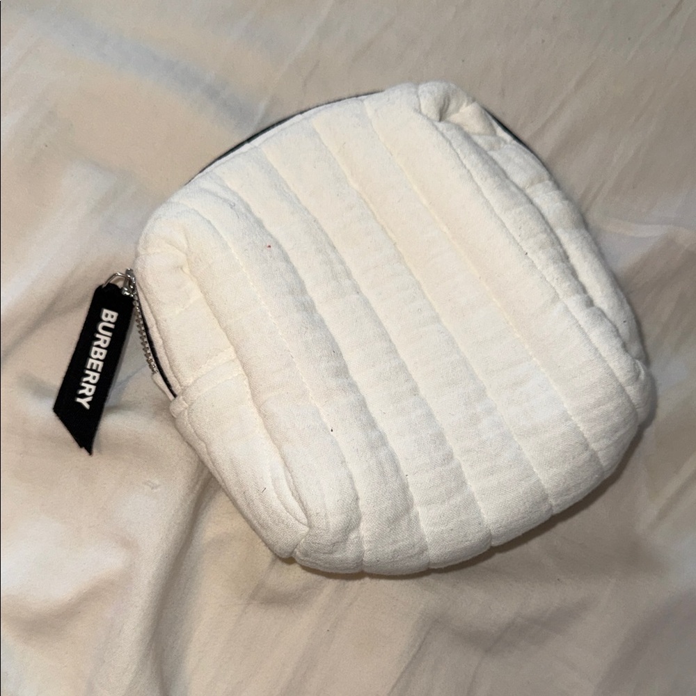 Burberry Cream Quilted Cosmetic Case